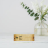 OUD BROWN PARCHMENT, GEM STONE, MONOGRAM grijs Mini Visitekaartje (Staand voorkant)