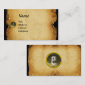 OUD BROWN PARCHMENT, GEM STONE, MONOGRAM grijs Visitekaartje (Voorkant / Achterkant)