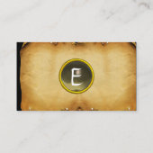 OUD BROWN PARCHMENT, GEM STONE, MONOGRAM grijs Visitekaartje (Achterkant)