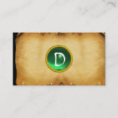 OUD BROWN PARCHMENT, GEM STONE, MONOGRAM groen Visitekaartje (Achterkant)