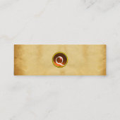OUD BROWN PARCHMENT, GEM STONE, MONOGRAM oranje Mini Visitekaartje (Achterkant)