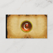 OUD BROWN PARCHMENT, GEM STONE, MONOGRAM oranje Visitekaartje (Achterkant)