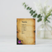 OUD BROWN PARCHMENT, GEM STONE, MONOGRAM VISITEKAARTJE (Staand voorkant)