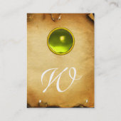 OUD BROWN PARCHMENT, GEM STONE, MONOGRAM VISITEKAARTJE (Achterkant)