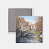 Oud-brug over het Kanaal in Schilderachtig Bruggen Magneet (Voorkant / Achterkant)