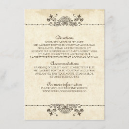  oud bruiloft details invoegen informatiekaartje