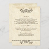  oud bruiloft details invoegen informatiekaartje (Voorkant / Achterkant)