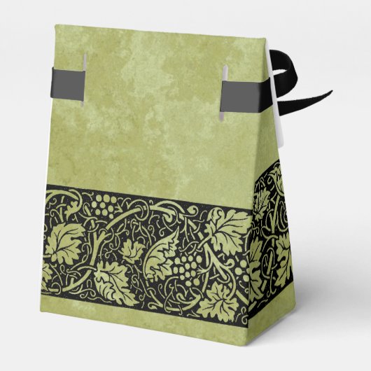 Oud bruiloft, Victoriaanse druivenranken en blader Bedankdoosjes (Achterkant)