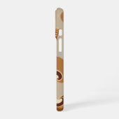 Oud Bruin Champignonsnede Patroon iPhone 16 Hoesje (Linkerkant)