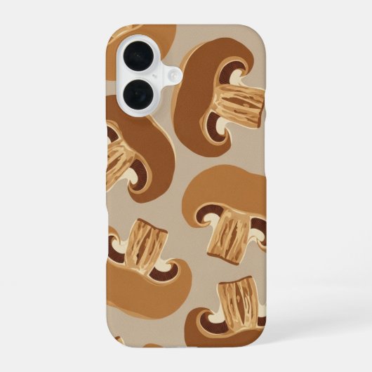 Oud Bruin Champignonsnede Patroon iPhone 16 Hoesje (Achterkant)