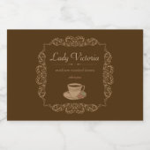 Oud bruin custom koffie voedselcontainer etiket (Enkel label)