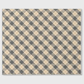 Oud Bruin Geruit Cadeaupapier (Vlak)