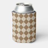 Oud bruin geruit patroon blikjeskoeler (Blikje Achterkant)