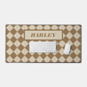 Oud bruin geruit patroon bureaumat (Keyboard & Muis)