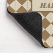 Oud bruin geruit patroon muismat (Hoek)