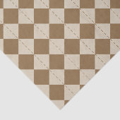Oud bruin geruit patroon tissuepapier (Detail)