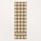 Oud bruin geruit patroon yogamat (Voorkant)