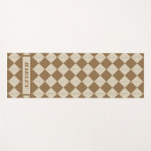 Oud bruin geruit patroon yogamat (Voorkant (horizontaal))