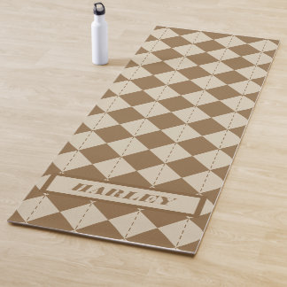 Oud bruin geruit patroon yogamat