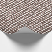 Oud bruin houndstooth cadeaupapier (Hoek)