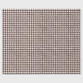 Oud bruin houndstooth cadeaupapier (Vlak)