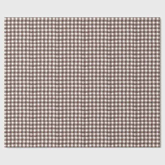 Oud bruin houndstooth cadeaupapier (Vlak)