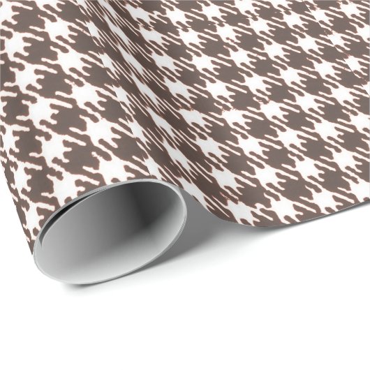Oud bruin houndstooth cadeaupapier (Rol Hoek)