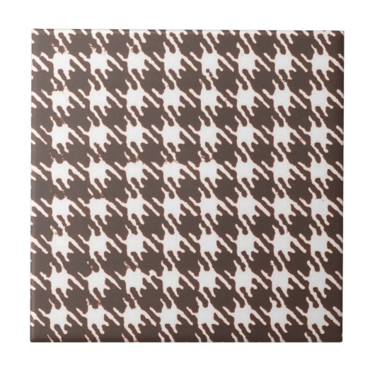 Oud bruin houndstooth tegeltje (Voorkant)