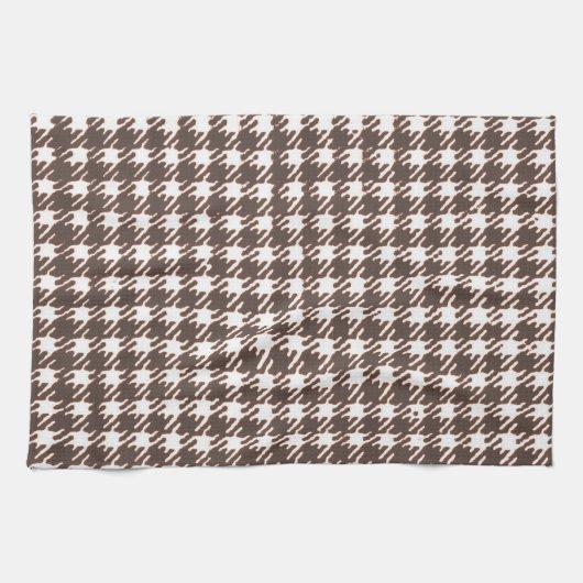 Oud bruin houndstooth theedoek (Horizontaal)