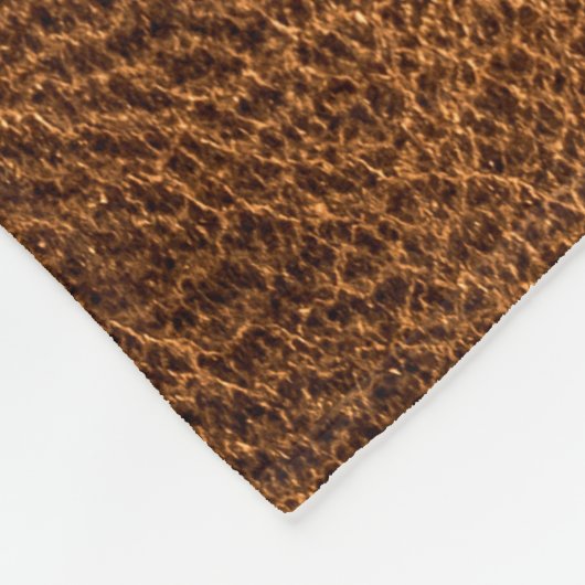 Oud bruin leder fleece deken (Hoek)