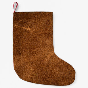 Oud bruin leder kleine kerstsok