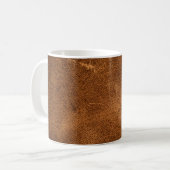 Oud bruin leder koffiemok (Voorkant links)