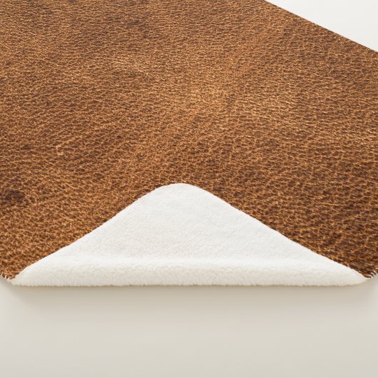 Oud bruin leder sherpa deken (3/4)
