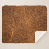 Oud bruin leder sherpa deken (Voorkant (horizontaal))