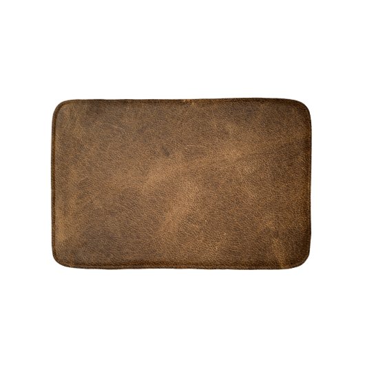 Oud bruin leer: getextureerde achtergrond badmat (Voorkant)
