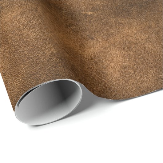 Oud bruin leer: getextureerde achtergrond cadeaupapier (Rol Hoek)