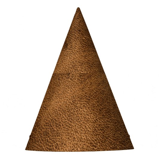 Oud bruin leer: getextureerde achtergrond feesthoedjes (Voorkant)
