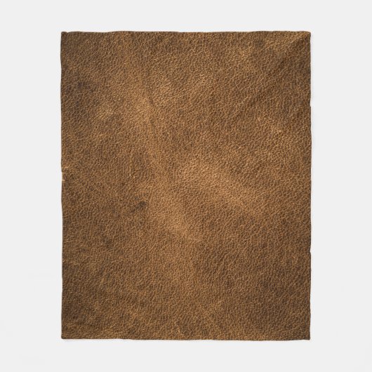 Oud bruin leer: getextureerde achtergrond fleece deken (Voorkant)