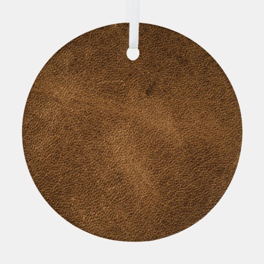 Oud bruin leer: getextureerde achtergrond glas ornament (Achterkant)