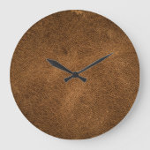 Oud bruin leer: getextureerde achtergrond grote klok (Voorkant)