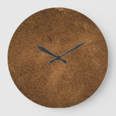 Oud bruin leer: getextureerde achtergrond grote klok (Voorkant)