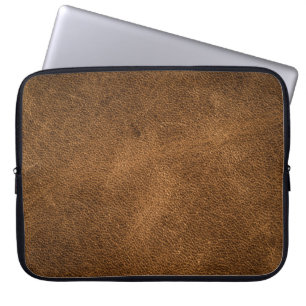Oud bruin leer: getextureerde achtergrond laptop sleeve