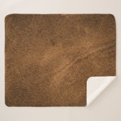 Oud bruin leer: getextureerde achtergrond sherpa deken (Voorkant (horizontaal))