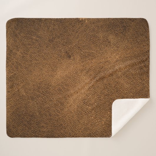 Oud bruin leer: getextureerde achtergrond sherpa deken (Voorkant (horizontaal))