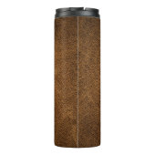 Oud bruin leer: getextureerde achtergrond thermosbeker (Achterkant)