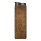 Oud bruin leer: getextureerde achtergrond thermosbeker (Geroteerd rechts)