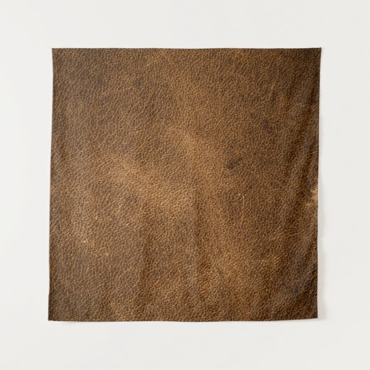 Oud bruin leer: getextureerde achtergrond wandkleed (Voorkant (horizontaal))