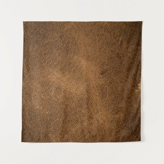 Oud bruin leer: getextureerde achtergrond wandkleed (Voorkant (horizontaal))