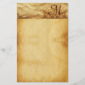 OUD BRUIN PERKAMENT monogram Briefpapier (Voorkant)