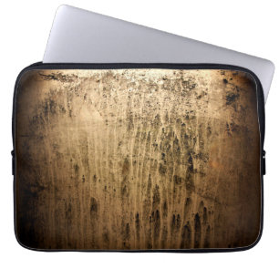 Oud bruin raam 's nachts laptop sleeve